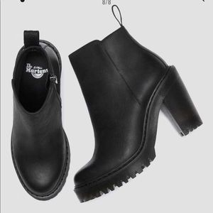 Magdalena black dr marten boot heel